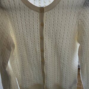White cable knit Cardigan - Size M